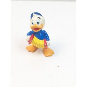 VTG 1980s Disney Dewey Duck‎ PVC Figure Bully DuckTales Blue Cap Accordion Toy